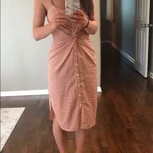 Zara checkered midi dress